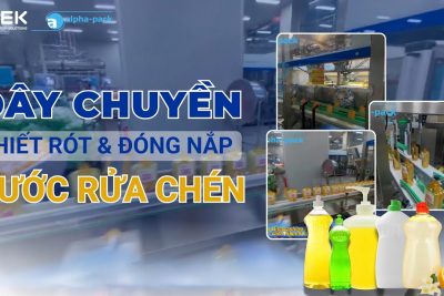 Dây chuyền chiết rót & đóng nắp chai nước rửa chén